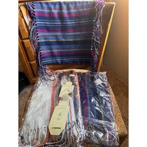 Multicolor fringe scarfs